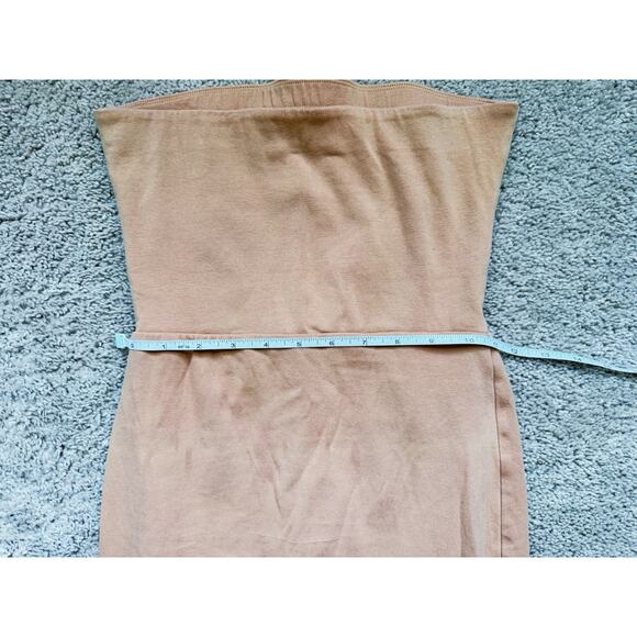 Kookai Strapless Midi Dress Bodycon Beige Tan Small Baddie Capsule Fall Date - Picture 6 of 7